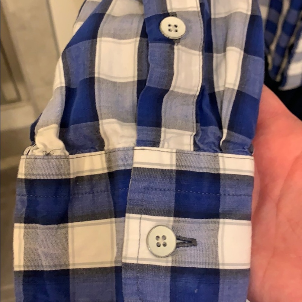 EXPRESS blue and white checkered Oxford - Picture 5 of 6